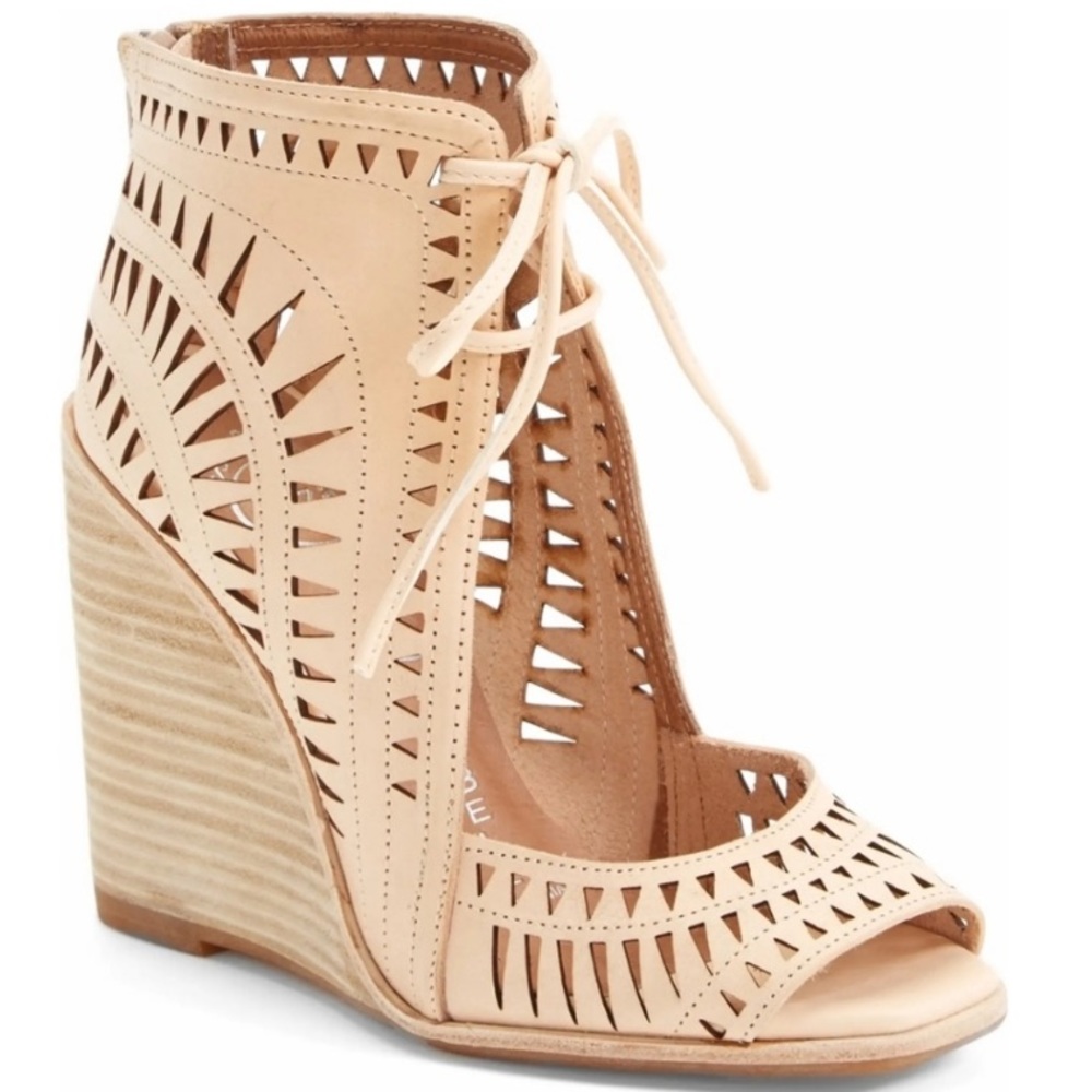 Jeffrey Campbell Rodillo Tan Wedges Heels Shoes 8
